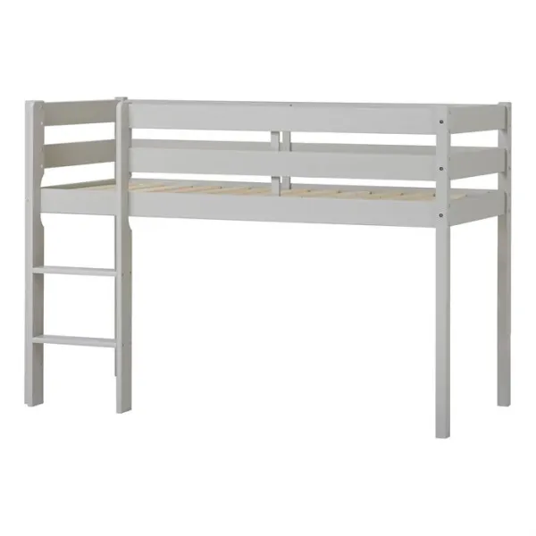 Hoppekids ECO Comfort halvhøye seng 90x200 cm - Duegrå